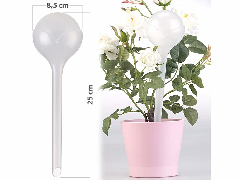 Royal Gardineer Wasserspender Für Blumen:8er-Set Gießfrei-Bewässerungskugeln, Kunststoff, Transparent, Ø 8,5 Cm 3 Royal Gardineer Wasserspender Für Blumen:8er-Set Gießfrei-Bewässerungskugeln, Kunststoff, Transparent, Ø 8,5 Cm – Bild 3