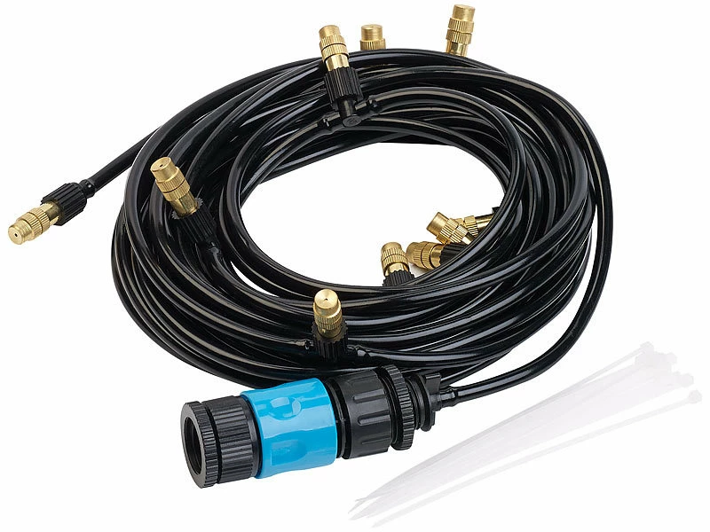 Royal Gardineer Sprühnebel Kühlung:Wasser-Zerstäuber-Set Mit 10-Meter-Schlauch Und 10 Metalldüsen 2 Royal Gardineer Sprühnebel Kühlung:Wasser-Zerstäuber-Set Mit 10-Meter-Schlauch Und 10 Metalldüsen – Bild 2