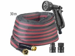Royal Gardineer Leichter Gartenschlauch:Textil-Gartenschlauch Mit Brause, 2 Strahlarten, 30 M
