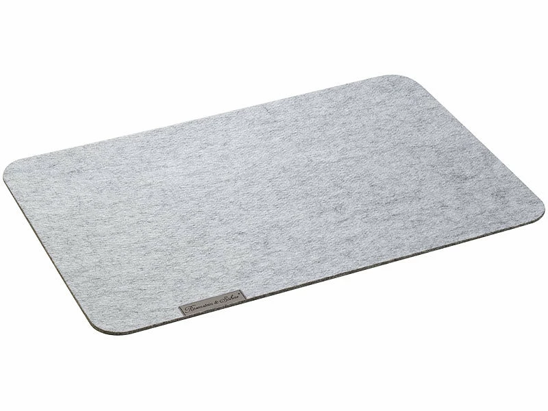 Rosenstein & Söhne Untersetzer:12er-Set Abwaschbare Filz-Tischmatten, Hellgrau, 45 X 30 Cm X 2 Rosenstein & Söhne Untersetzer:12er-Set Abwaschbare Filz-Tischmatten, Hellgrau, 45 X 30 Cm X – Bild 2