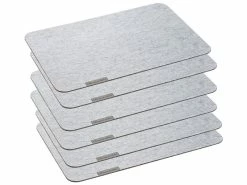 Rosenstein & Söhne Untersetzer:12er-Set Abwaschbare Filz-Tischmatten, Hellgrau, 45 X 30 Cm X