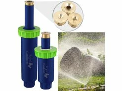 Royal Gardineer Beregnung:4er-Set Versenkbare Bewässerungssprinkler Mit 3 Sprühköpfen, Bis 50 Qm