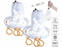 Lunartec USB Licht:2er-Set 2in1-Outdoor-USB-LED Lichtschläuche, Je 45 LED, 315 Lm, IP67