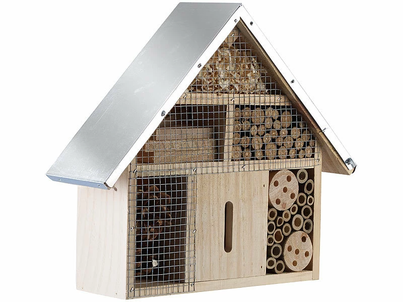 Royal Gardineer Nistkasten:Insektenhotel "Maja" Aus Naturholz, Vormontiert, Metalldach 1 Royal Gardineer Nistkasten:Insektenhotel "Maja" Aus Naturholz, Vormontiert, Metalldach