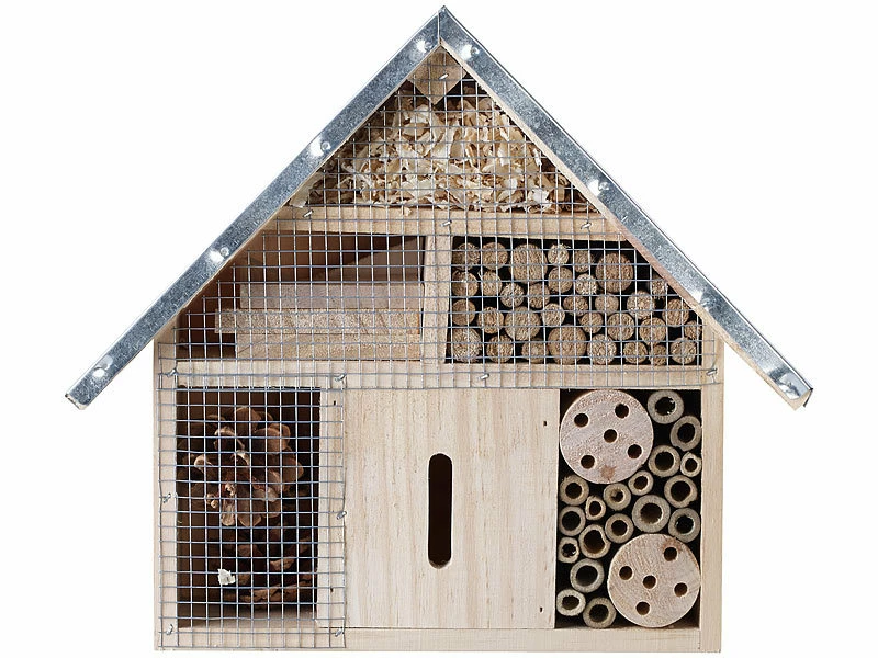 Royal Gardineer Nistkasten:Insektenhotel "Maja" Aus Naturholz, Vormontiert, Metalldach 3 Royal Gardineer Nistkasten:Insektenhotel "Maja" Aus Naturholz, Vormontiert, Metalldach – Bild 3