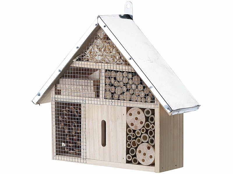 Royal Gardineer Nistkasten:Insektenhotel "Maja" Aus Naturholz, Vormontiert, Metalldach 4 Royal Gardineer Nistkasten:Insektenhotel "Maja" Aus Naturholz, Vormontiert, Metalldach – Bild 4