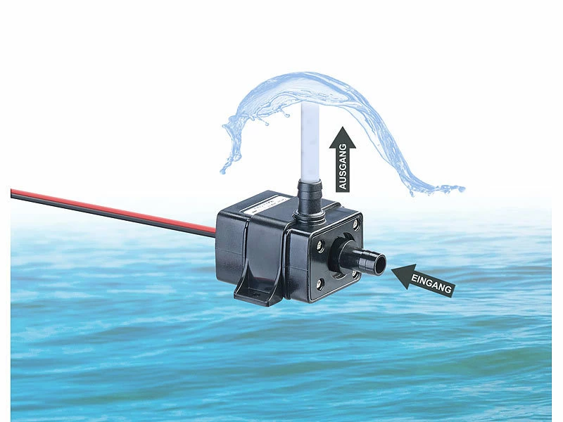 Royal Gardineer Kleine Wasserpumpe:Mini-Wasserpumpe Mit 240 L/Std., Bis 3 M Förderhöhe, 12 V, 4,8 W 2 Royal Gardineer Kleine Wasserpumpe:Mini-Wasserpumpe Mit 240 L/Std., Bis 3 M Förderhöhe, 12 V, 4,8 W – Bild 2