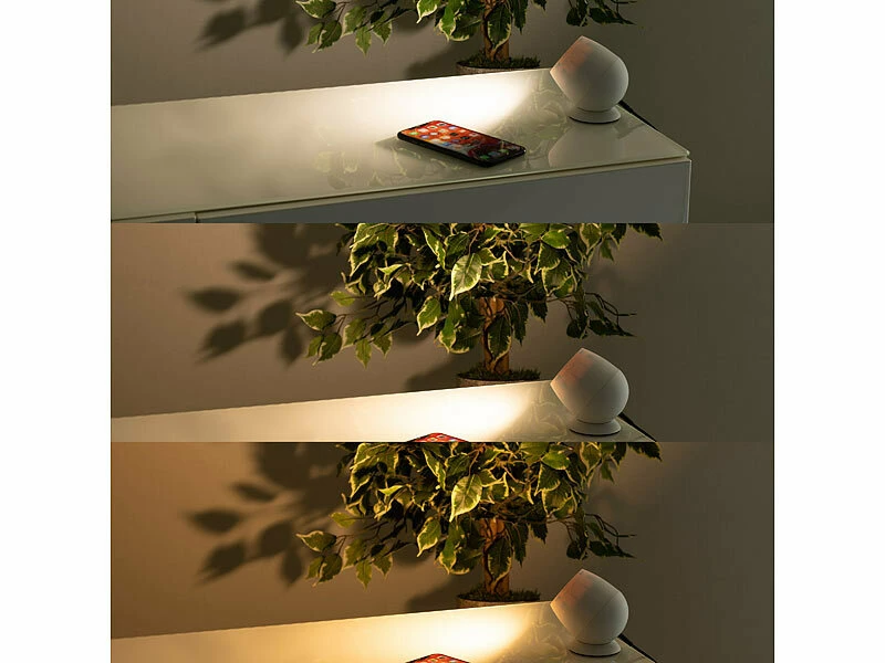 Luminea Home Control LED Light Bars:4er-Set WLAN-Stimmungsleuchten, RGB-CCT-LEDs, 210 Lm, 2,2 W, USB, Weiß 5 Luminea Home Control LED Light Bars:4er-Set WLAN-Stimmungsleuchten, RGB-CCT-LEDs, 210 Lm, 2,2 W, USB, Weiß – Bild 5