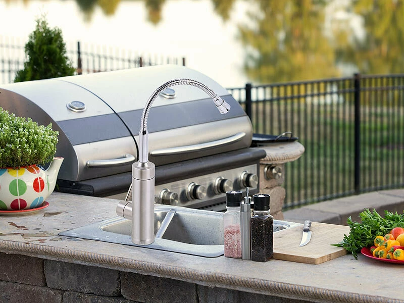 Rosenstein & Söhne Wasserhahn:2in1-Edelstahl-Armatur & Durchlauferhitzer, LED-Display, 60 °C, 1/2" 6 Rosenstein & Söhne Wasserhahn:2in1-Edelstahl-Armatur & Durchlauferhitzer, LED-Display, 60 °C, 1/2" – Bild 6