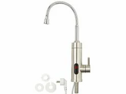 Rosenstein & Söhne 2in1-Edelstahl-Armatur & Durchlauferhitzer, Versandrückläufer -Haushalt Verkäufe zx8314 8 1