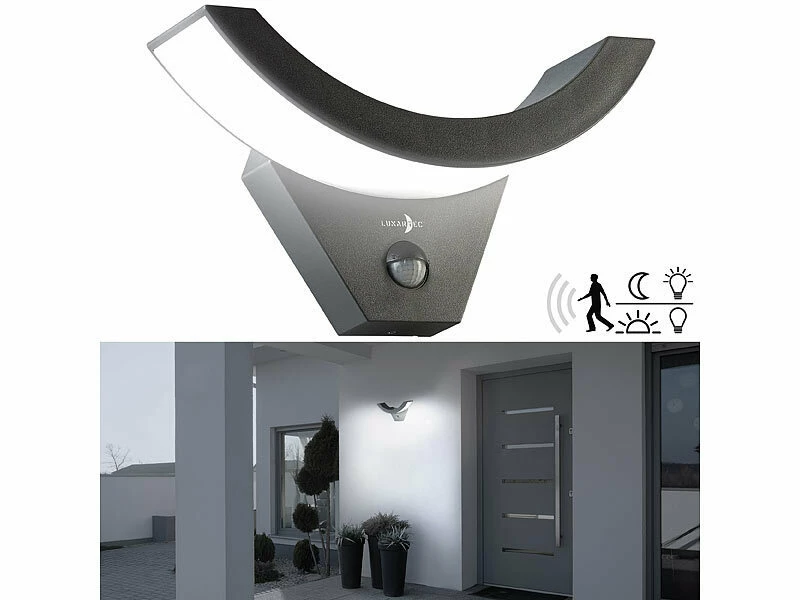 Lunartec LED Bewegungsmelder:LED-Außenleuchte Mit PIR-Bewegungssensor, 1.100 Lm, 15 W, IP54 2 Lunartec LED Bewegungsmelder:LED-Außenleuchte Mit PIR-Bewegungssensor, 1.100 Lm, 15 W, IP54 – Bild 2