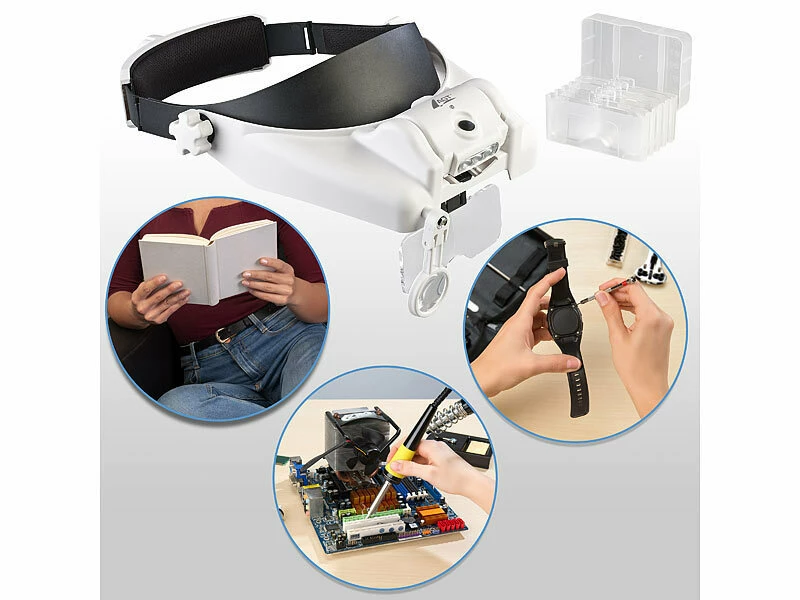 AGT Lupe:Akku-Stirnlupe Mit 1-/1,5-/2-/2,5-/3,5-facher Vergrößerung & LED-Licht 3 AGT Lupe:Akku-Stirnlupe Mit 1-/1,5-/2-/2,5-/3,5-facher Vergrößerung & LED-Licht – Bild 3