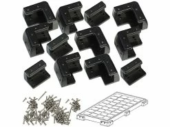 (0% MwSt) Revolt Solarpanel Halterungen:2 Montage-Sets Für Solarpanels Mit 18 - 40 Mm Alu-Rahmenstärke,schwarz