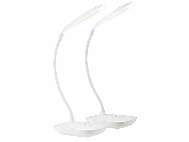 PEARL Akku Tischleuchte:2er-Set Schwanenhals-Schreibtischleuchten, 3-Watt-COB-LED & Akku, USB 3 PEARL Akku Tischleuchte:2er-Set Schwanenhals-Schreibtischleuchten, 3-Watt-COB-LED & Akku, USB – Bild 3
